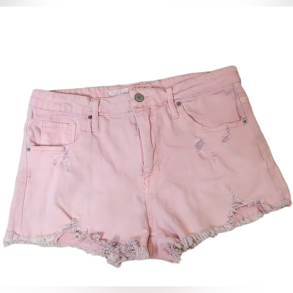 Mossimo High Rise Pink Distressed Shorts